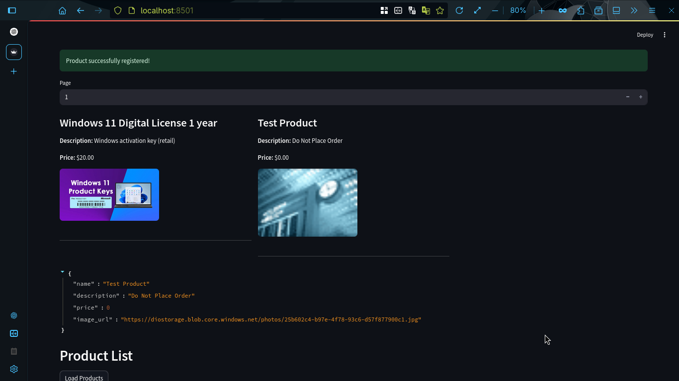 Screenshot of E-Commerce CMS on Azure (Data Layer Focus)
